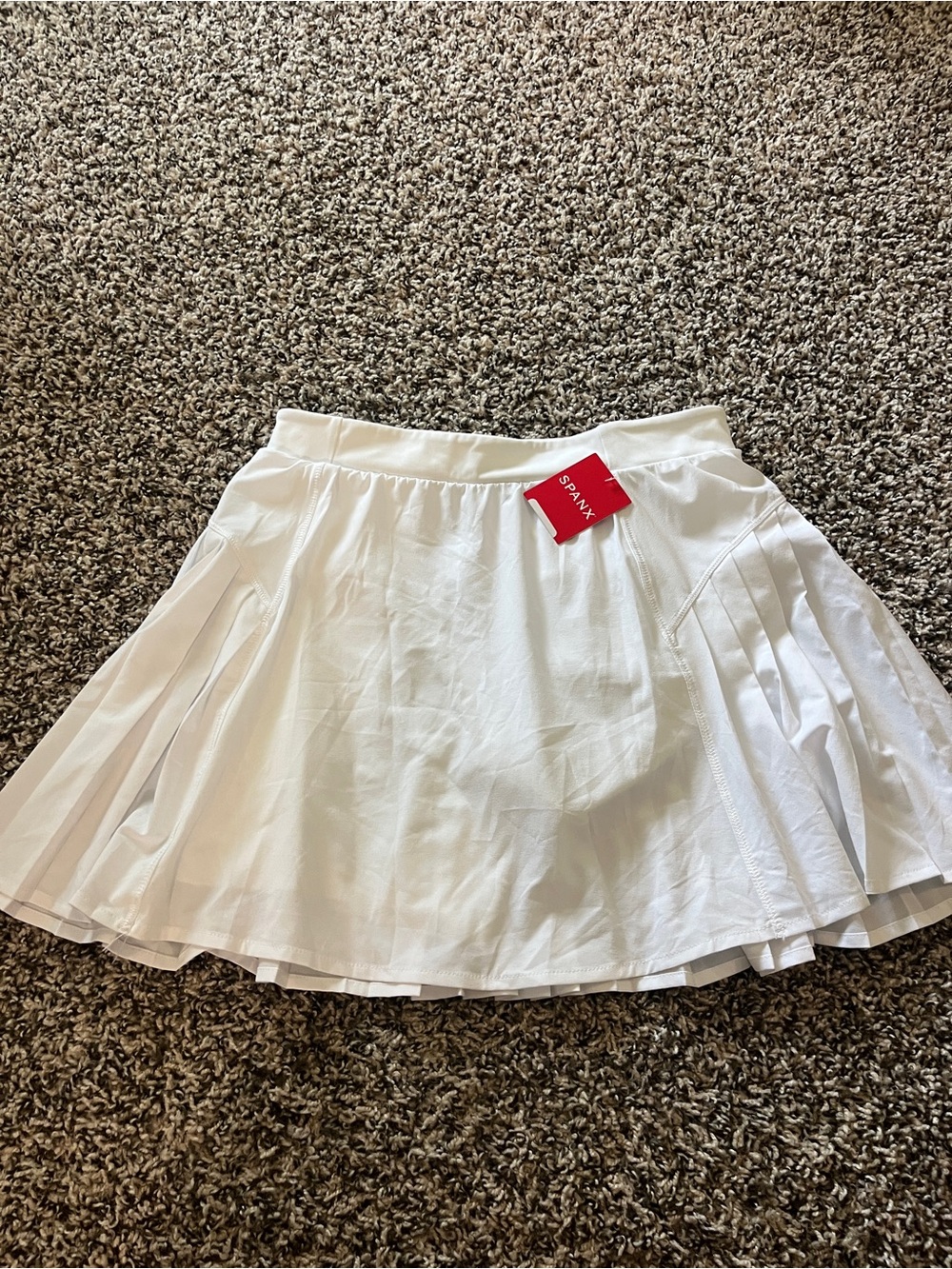SPANX White Pleated Circle Skirt